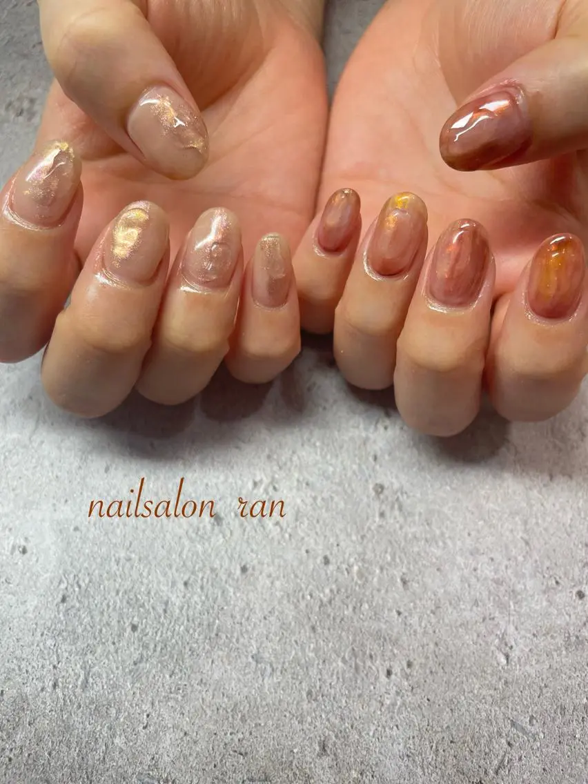 ネイル 持ち込み ニュアンスネイル nailsalon ranのネイルデザイン