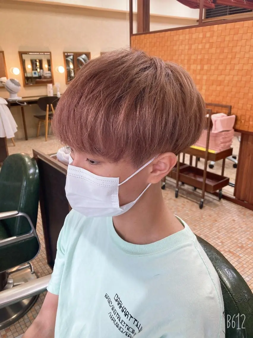カラー ベージュカラー ピンクカラー ピンクベージュ 中尾 柊斗のヘアスタイル
