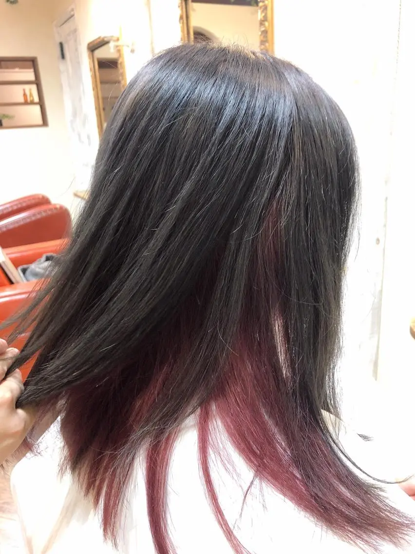 カラー ブリーチ ピンクカラー 長岡 俊樹のヘアスタイル