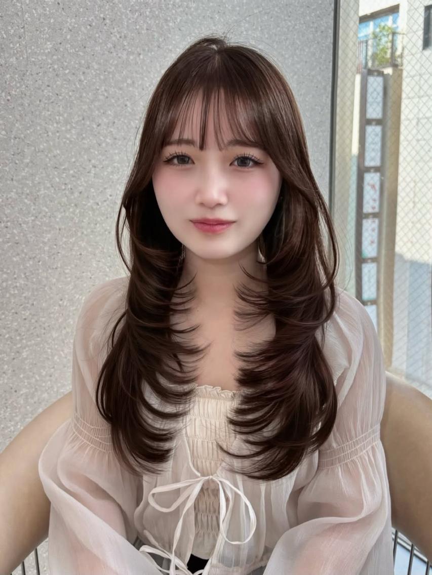 カラー ロング ブリーチ ブラウンカラー 透明感カラー グレージュ ラベンダーカラー カット ヘアカラー 透明感カラー￤ まなみ🎀💞のヘアスタイル