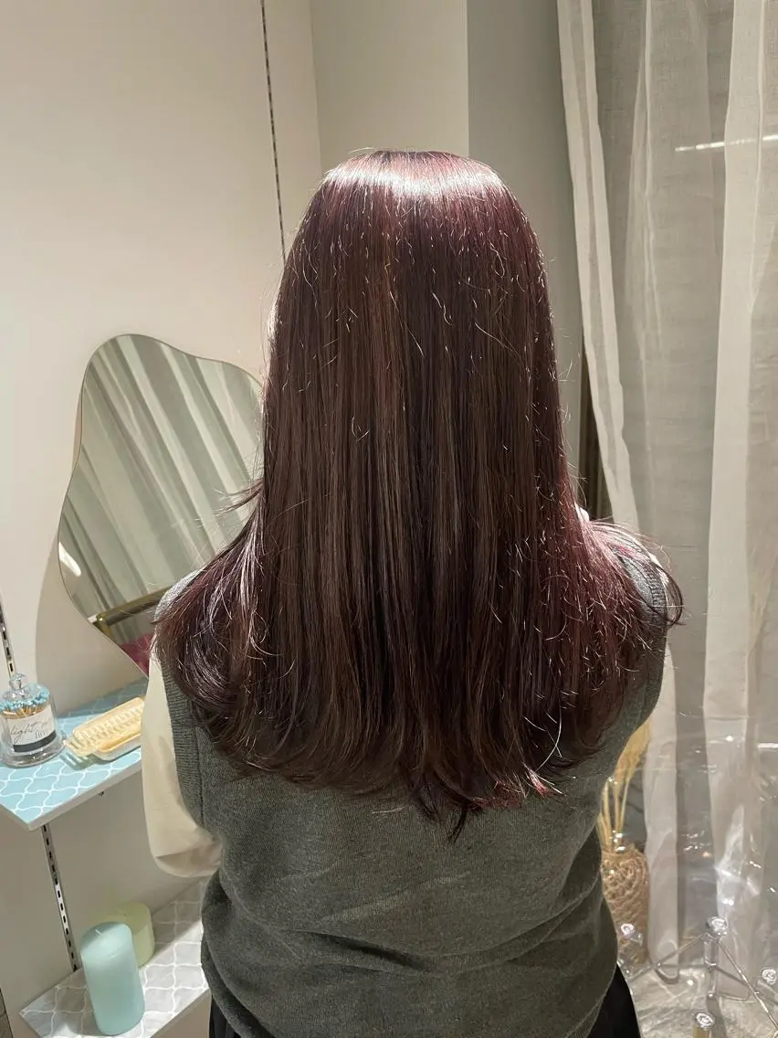 ロング カラー ラベンダーカラー パープルカラー 髪質改善×美髪矯正 艶髪カラー 阪口のヘアスタイル