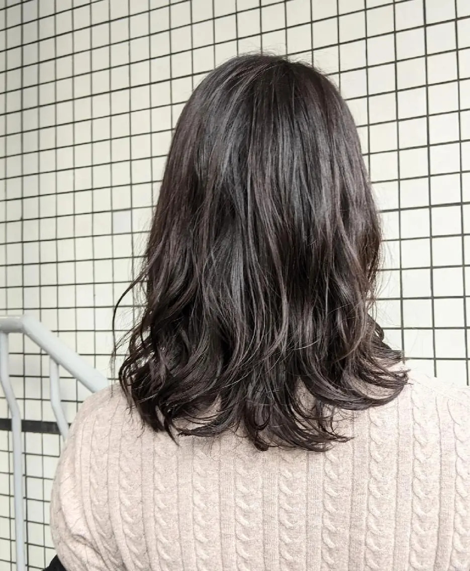 ミディアム パーマ ミディアムパーマ HIKARI＠ Ruheplatzのヘアスタイル