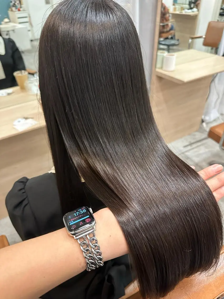 セミロング カラー セミロングパーマ アッシュ ベージュカラー ブリーチ ブラウンカラー 👑髪質改善の匠👑 サンジョウ ユウキのヘアスタイル