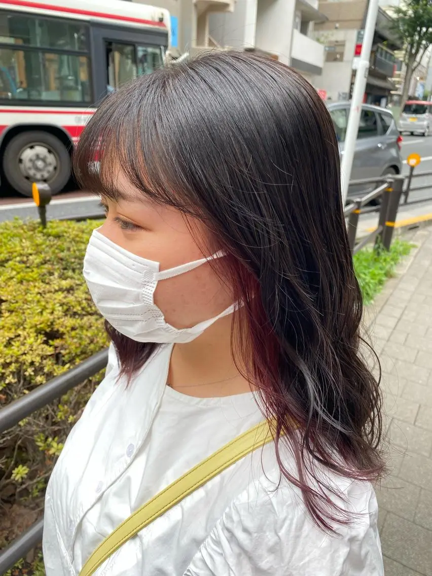 セミロング カラー ヘアアレンジ TSUNA 🌙 Lim 五反田のマツエク・マツパデザイン