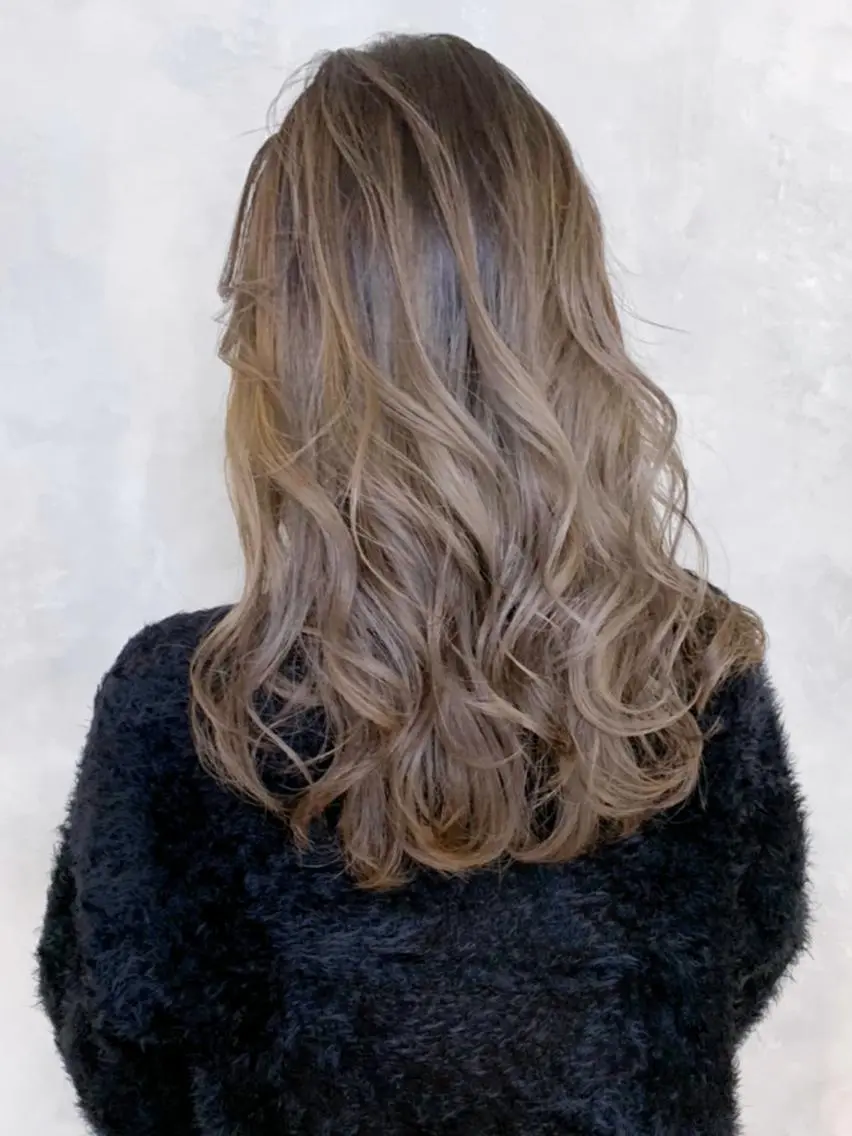 セミロング カラー パーマ ヘアアレンジ ベージュカラー ITbyALBUM 中野店のヘアスタイル