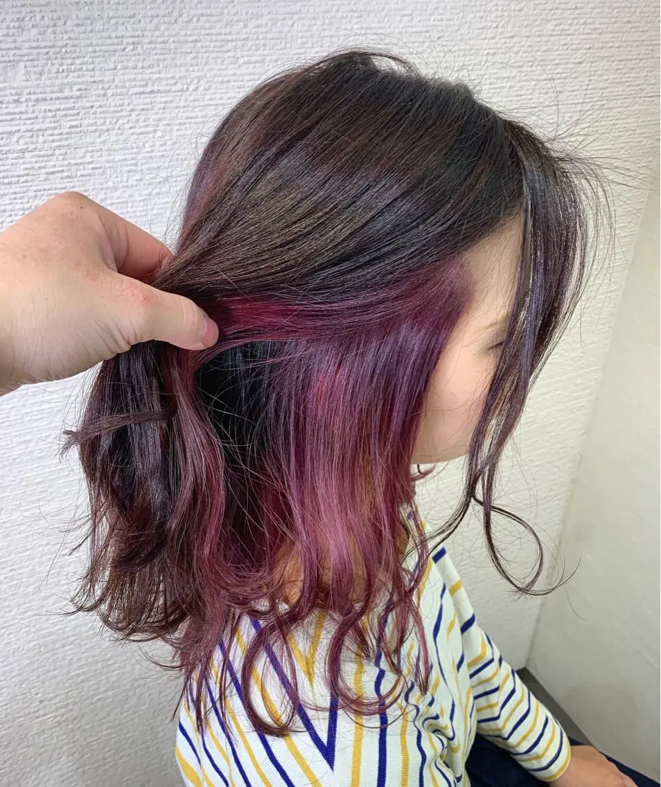 ミディアム カラー ヘアアレンジ 白髪ぼかしハイライト 茗荷谷駅徒歩2分のヘアスタイル