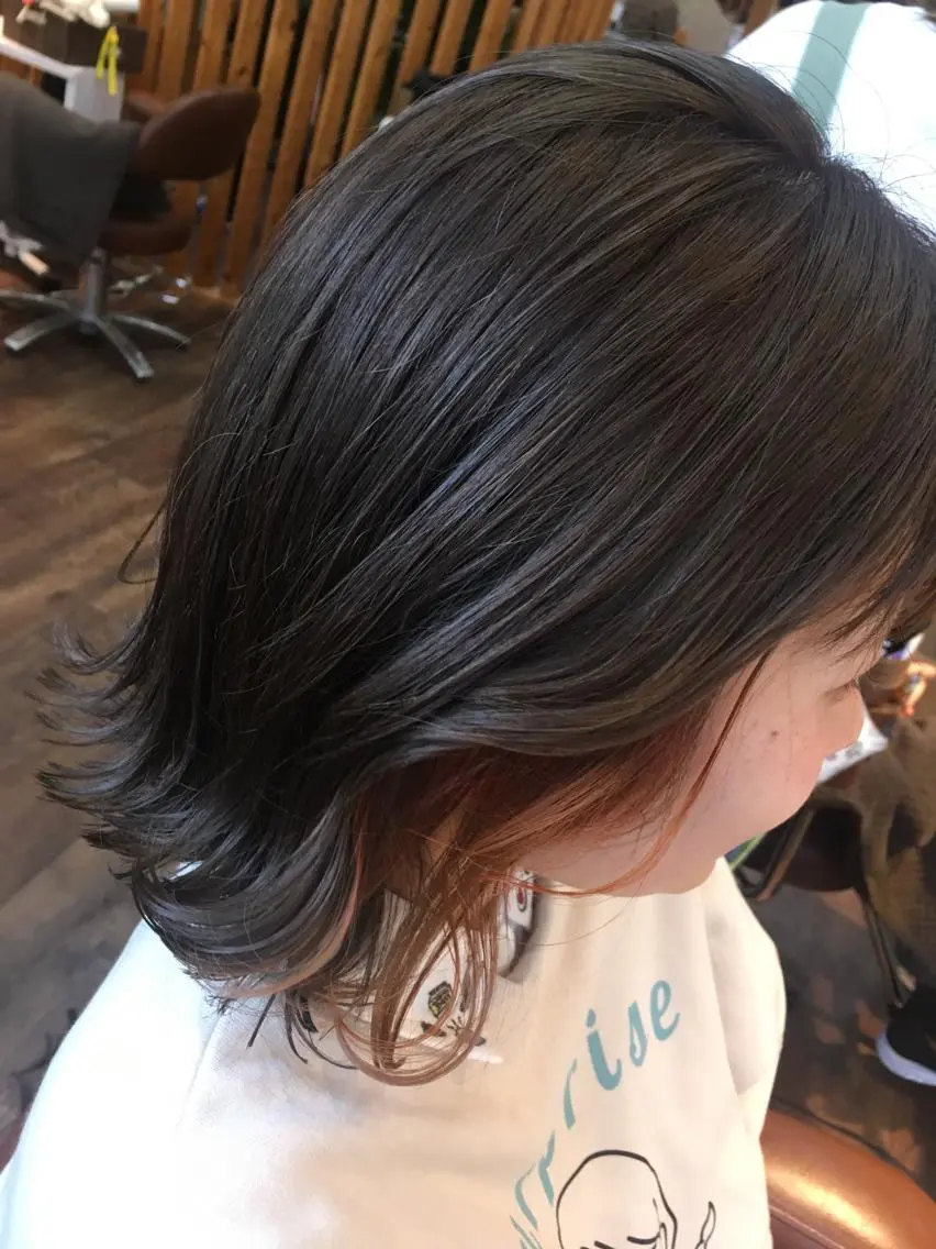 ショート カラー ヘアアレンジ アッシュ ベージュカラー オレンジ ✨🌿大人可愛い愛さ れhair🌿✨松本のヘアスタイル