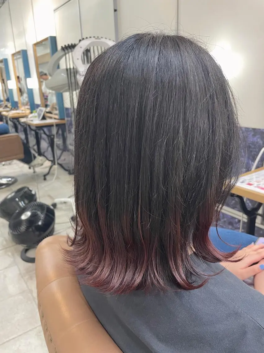 ミディアム カラー ブリーチ ブリーチなしカラー ピンクカラー ヘアカラー トリートメント 🍒透明感カラー/ 艶カラー/さくら🍒のヘアスタイル
