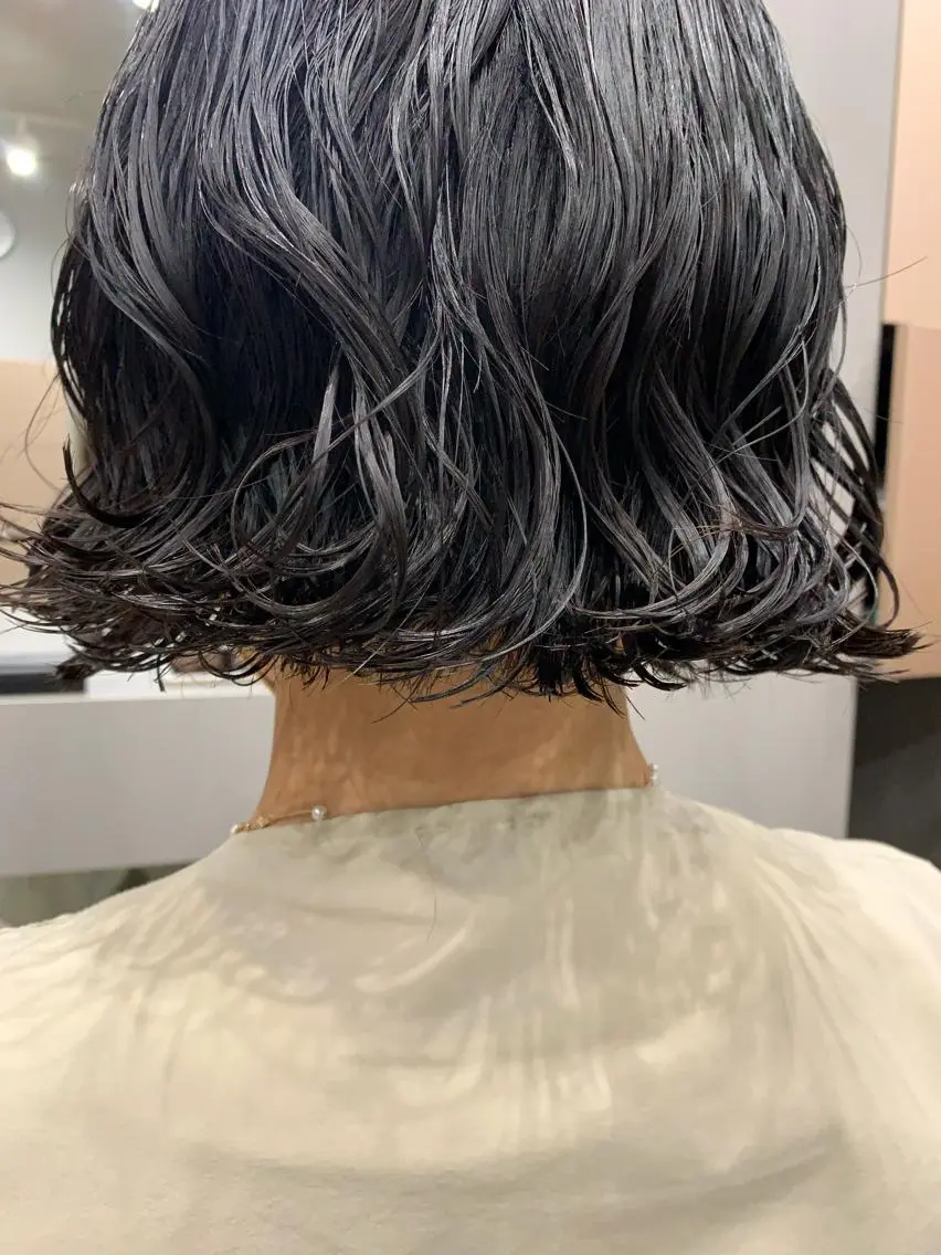 ショート カラー パーマ ボブパーマコテ巻き風 パーマNo1深江秀平のヘアスタイル