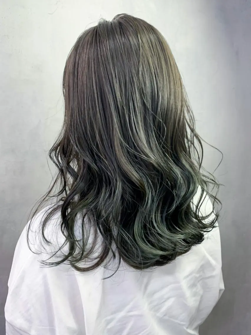 セミロング カラー パーマ ヘアアレンジ アッシュ ITbyALBUM 浦和店のヘアスタイル