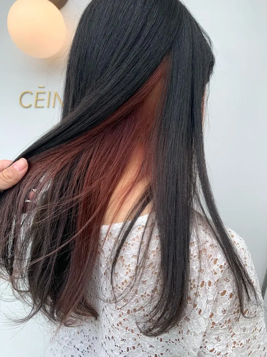 セミロング カラー インナーカラー ピンクカラー 中目黒🌼 🌼ハナのヘアスタイル