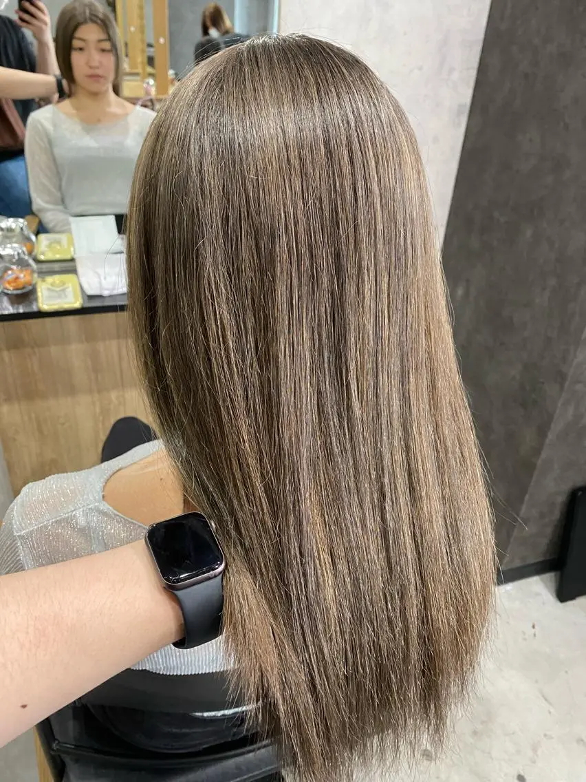 ミディアム カラー 髪質改善/レイヤー カット手塚奨のヘアスタイル