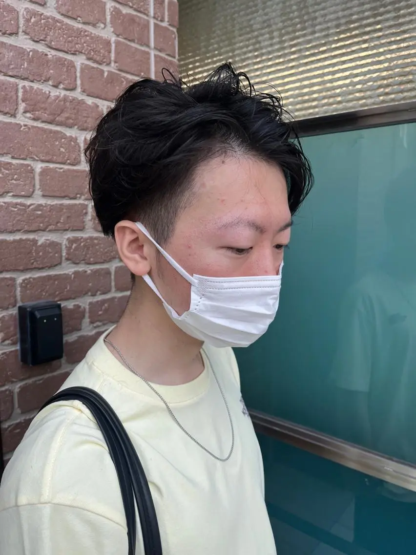 ショート メンズ メンズパーマ ケアカラー ピンクブラウン 外国人風カラー ショートヘア 久木原 ゆりのヘアスタイル