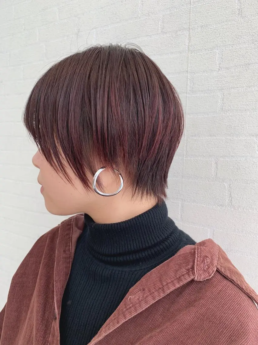 ショート カラー 切りっぱなしボブ ショートボブ ハンサムショート ブラウンカラー ボブ カット ヘアカラー トリートメント 初めてのショート お任せください✂️のヘアスタイル