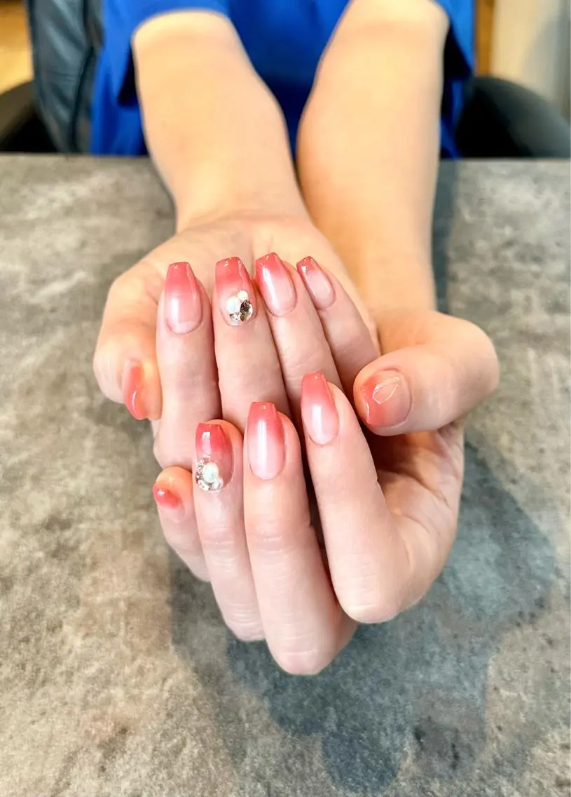 ネイル フラワーネイル フレンチネイル ジェルネイル ガラスフレンチ 大理石ネイル(マーブル) nail salon amanoのネイルデザイン