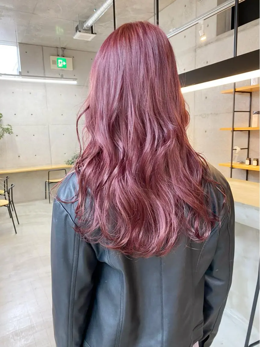 ロング カラー ヘアアレンジ ブリーチ ピンクカラー son hair HIROEのヘアスタイル