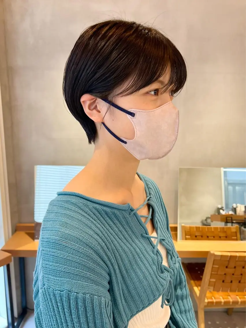 ショート 縮毛矯正ボブ&顔まわ レイヤー♡TOMOEのヘアスタイル