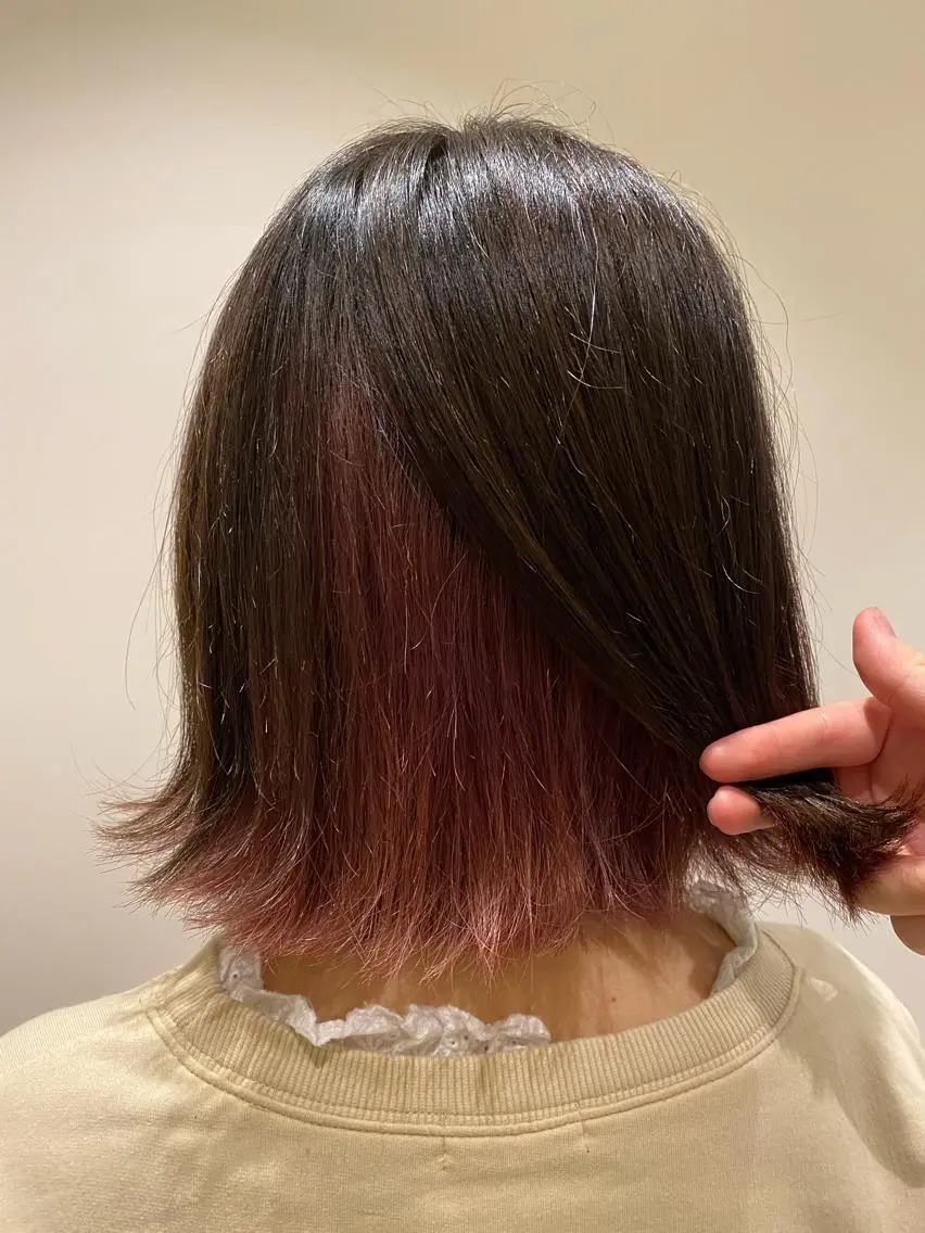 ショート カラー ブリーチ インナーカラー ピンクカラー 艶髪🌿美髪 大塚礼乃【西荻窪】のヘアスタイル