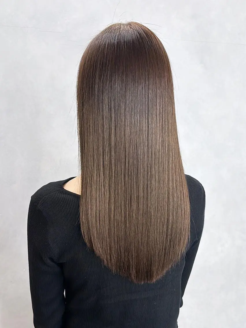 カラー セミロング 韓国風ヘア おくれ毛 カット ヘアカラー トリートメント ITbyALBUM 藤沢店のヘアスタイル