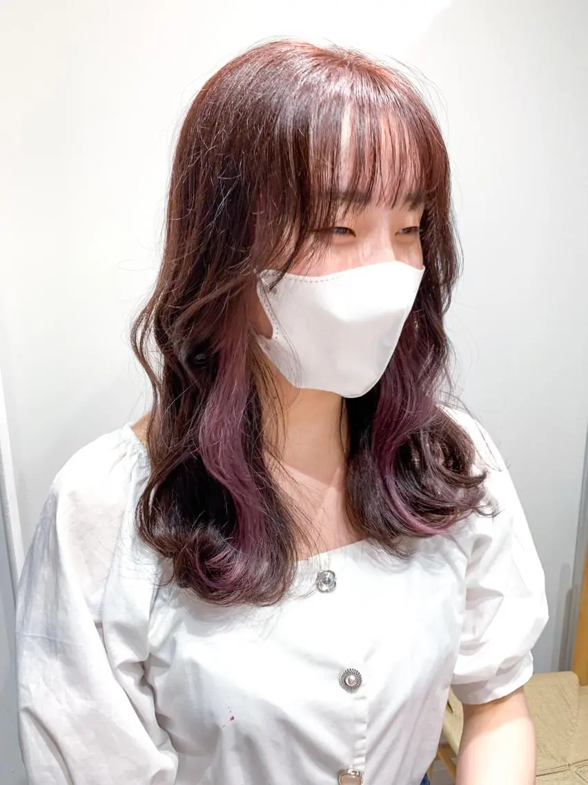 セミロング カラー ヘアアレンジ ブリーチ カット ヘアカラー トリートメント yuka .のヘアスタイル