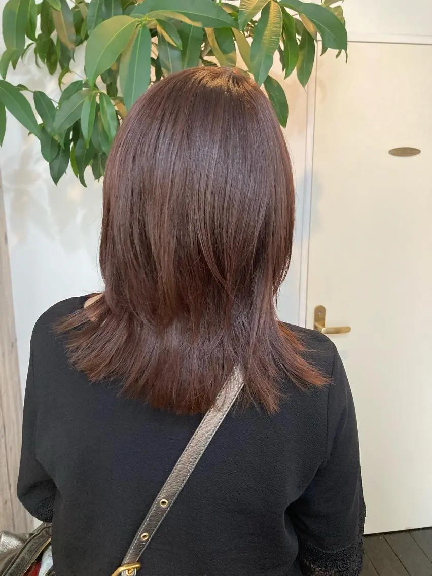 セミロング カット ヘアカラー 中山 ルミ子のヘアスタイル