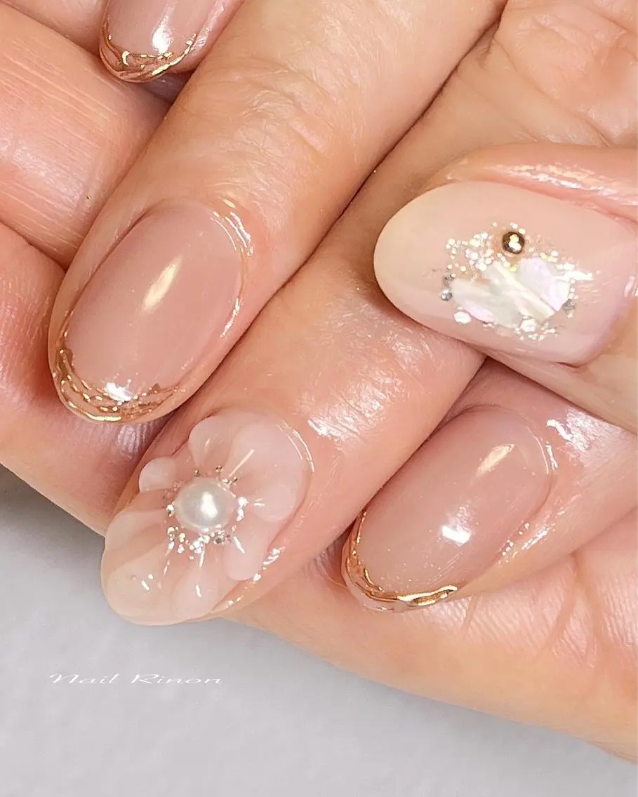 ネイル フラワーネイル ぷっくりネイル ハンドネイル Nail Rinonのネイルデザイン