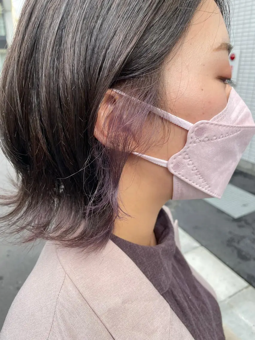 ミディアム ヘアカラー 新籾 尚哉のヘアスタイル