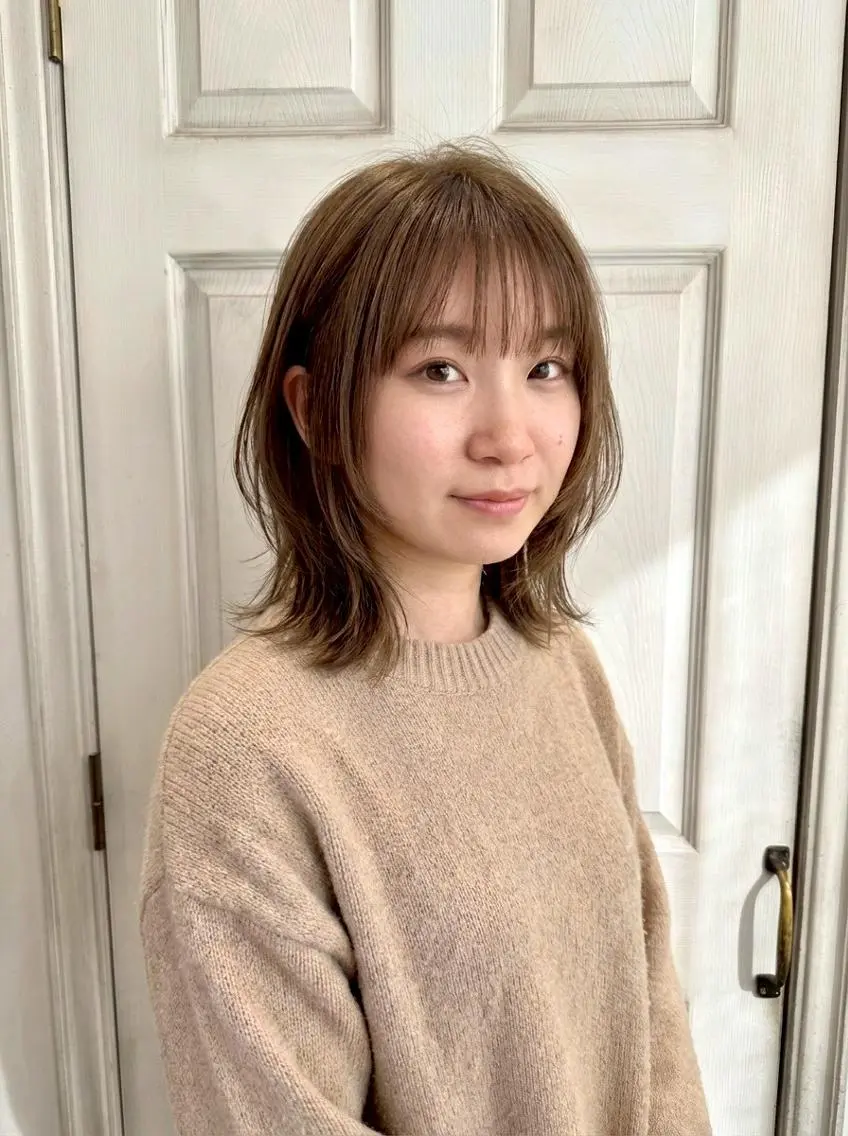 ミディアム ボブ くびれヘア 顔周りカット 髪質改善 韓国風ヘア Aroma hair 🌙tanakaのヘアスタイル
