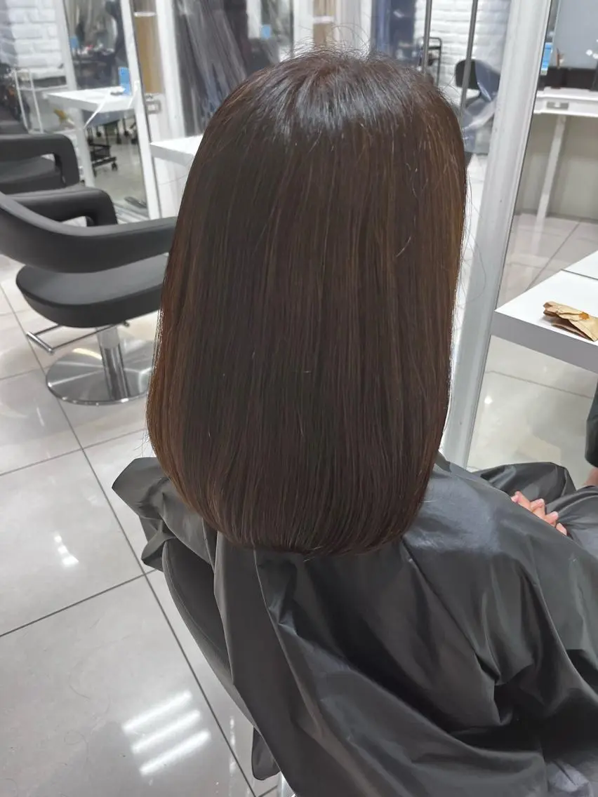ミディアム カラー ブラウンカラー 巖本 真希のヘアスタイル