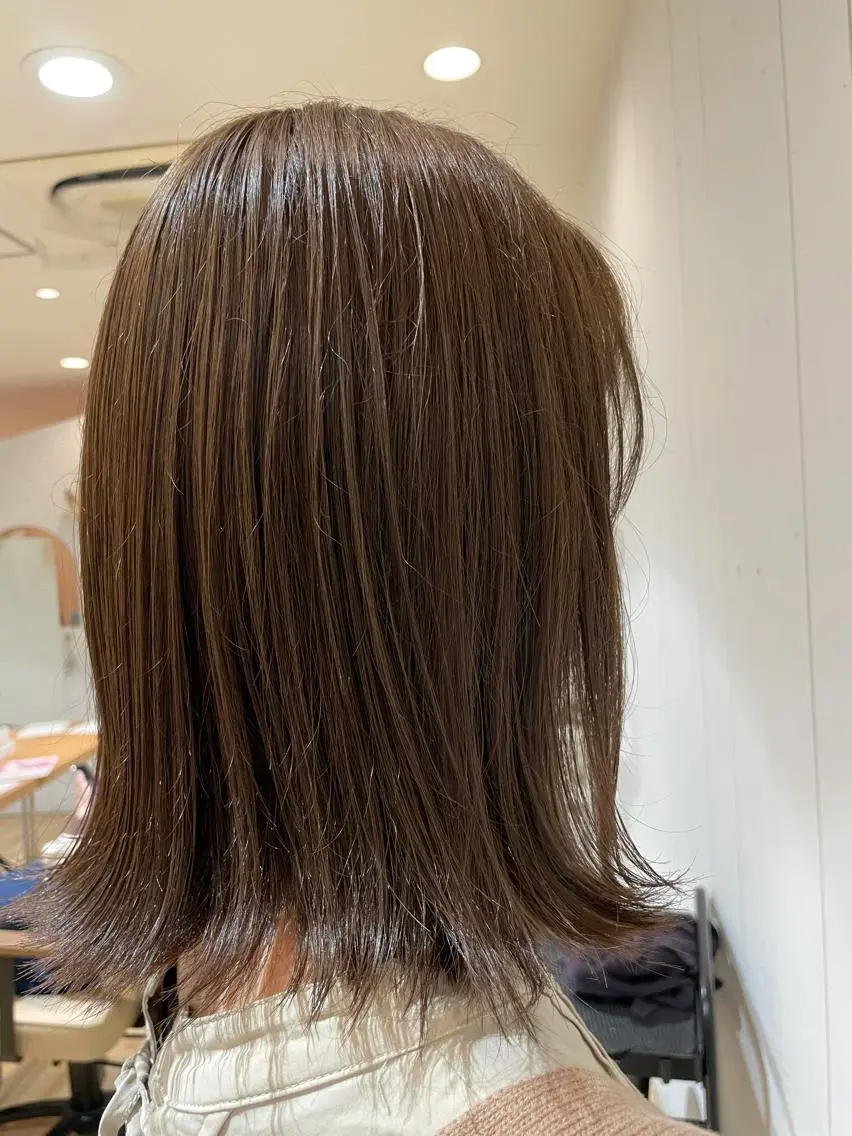 セミロング 縮毛矯正 ボブカット 佐々木 祐太のヘアスタイル