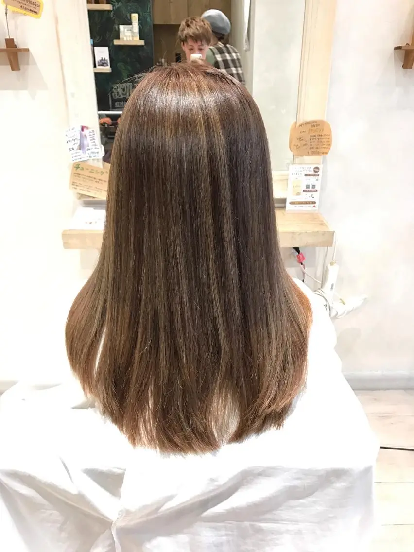 セミロング カラー バレイヤージュ レイヤーカット メンズ指名多数!! 田島史也のヘアスタイル