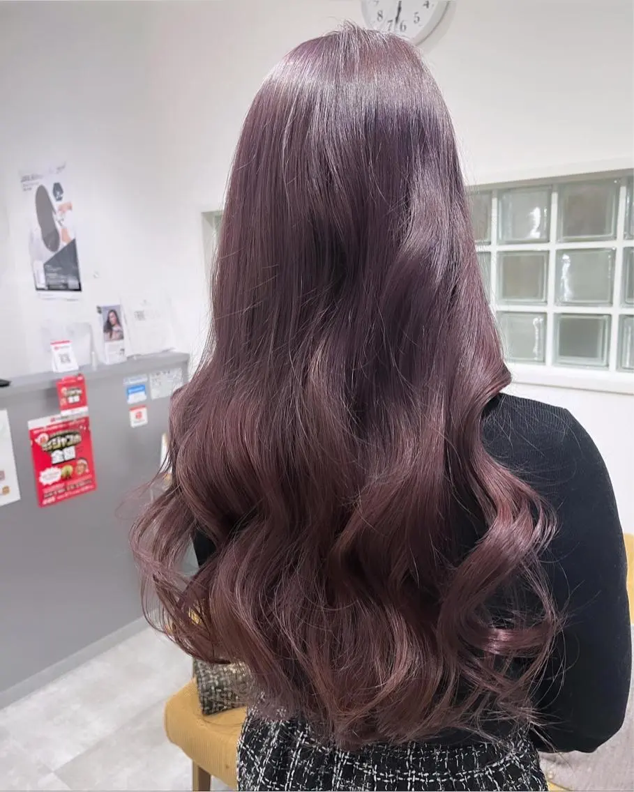 ロング カラー ラベンダーカラー ラベンダーピンク ピンクカラー RU RIのヘアスタイル