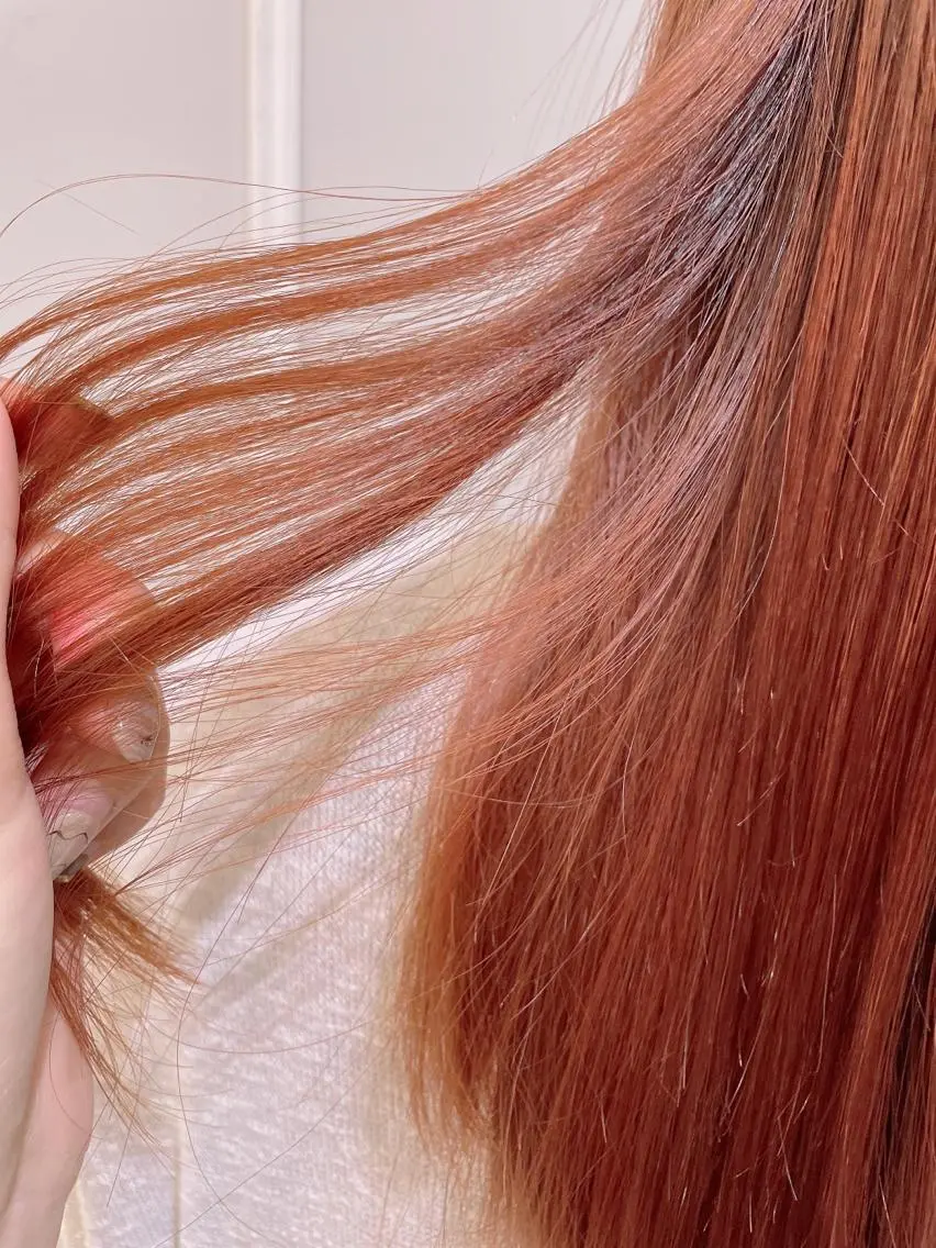 ロング カラー オレンジ ヘアカラー トリートメント 🦖鶴岡 香純🦖のヘアスタイル