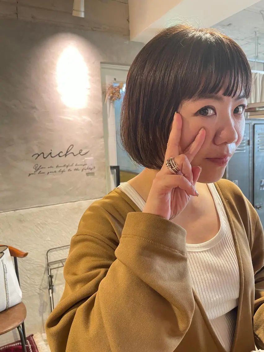 ショート カット ヘアカラー 縮毛矯正 トリートメント ayane⭐️ボブ・ ショート・パーマのヘアスタイル