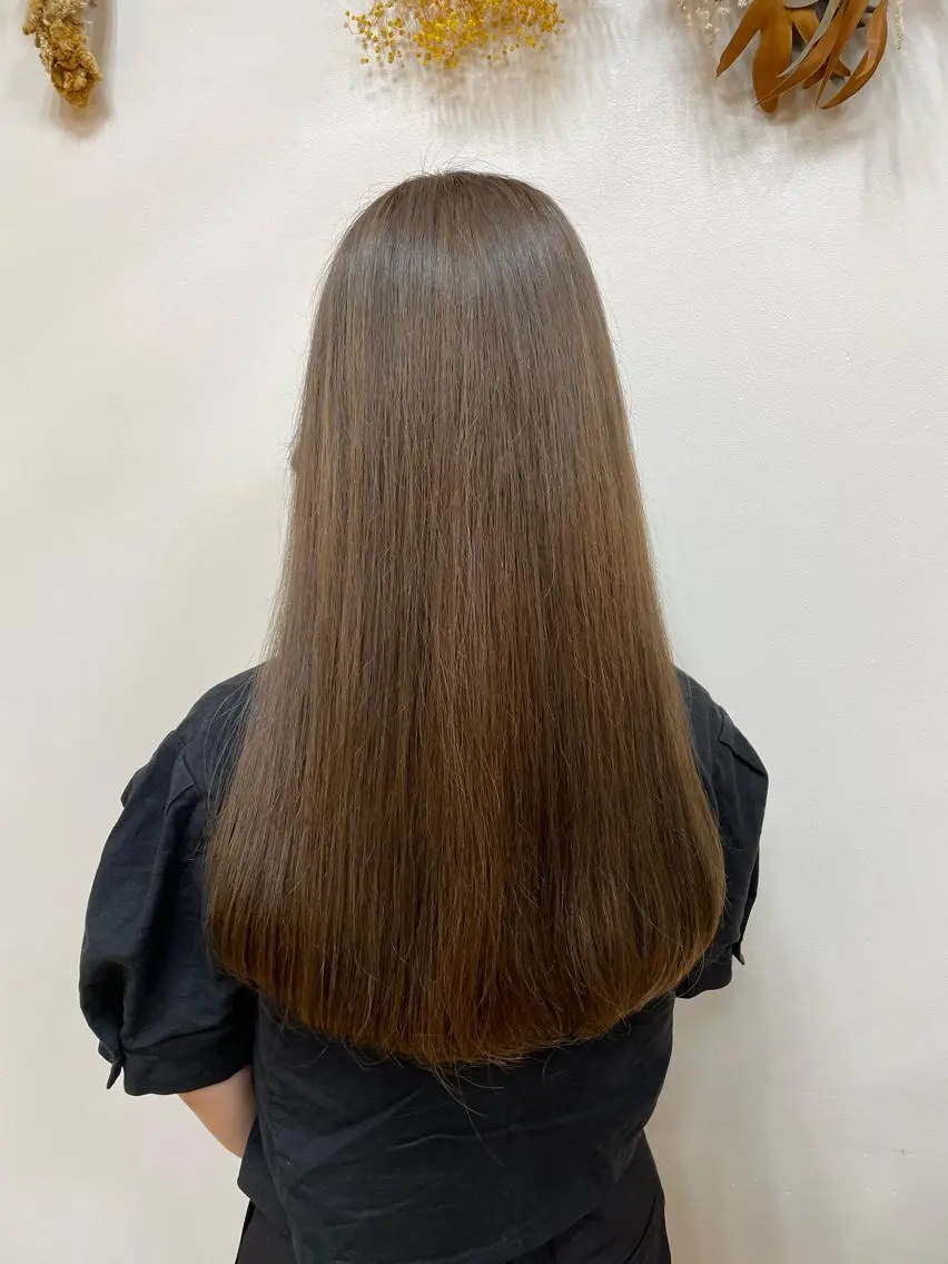 ロング カラー ブリーチ 韓国ヘア 🤍中西麻友🤍のヘアスタイル