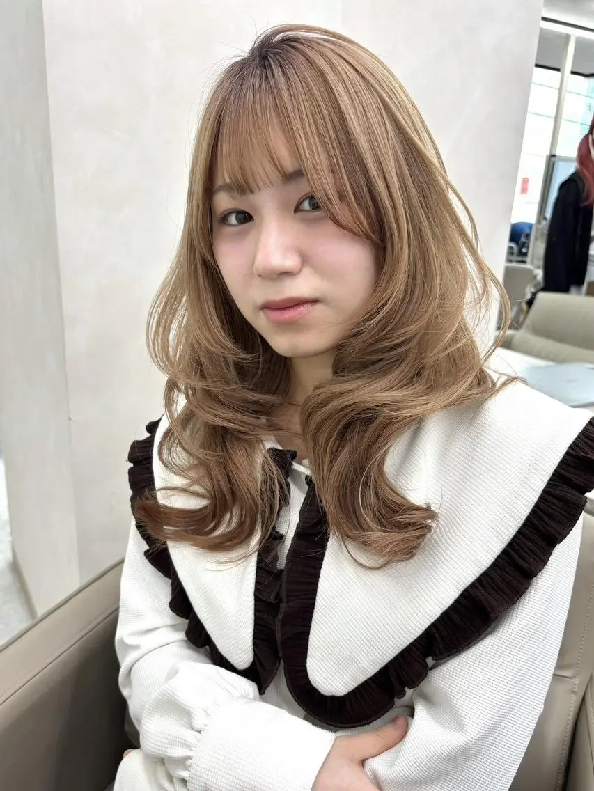セミロング カラー ヘアアレンジ 🎀ダブルカラー🎀 ♡Kanon♡のヘアスタイル