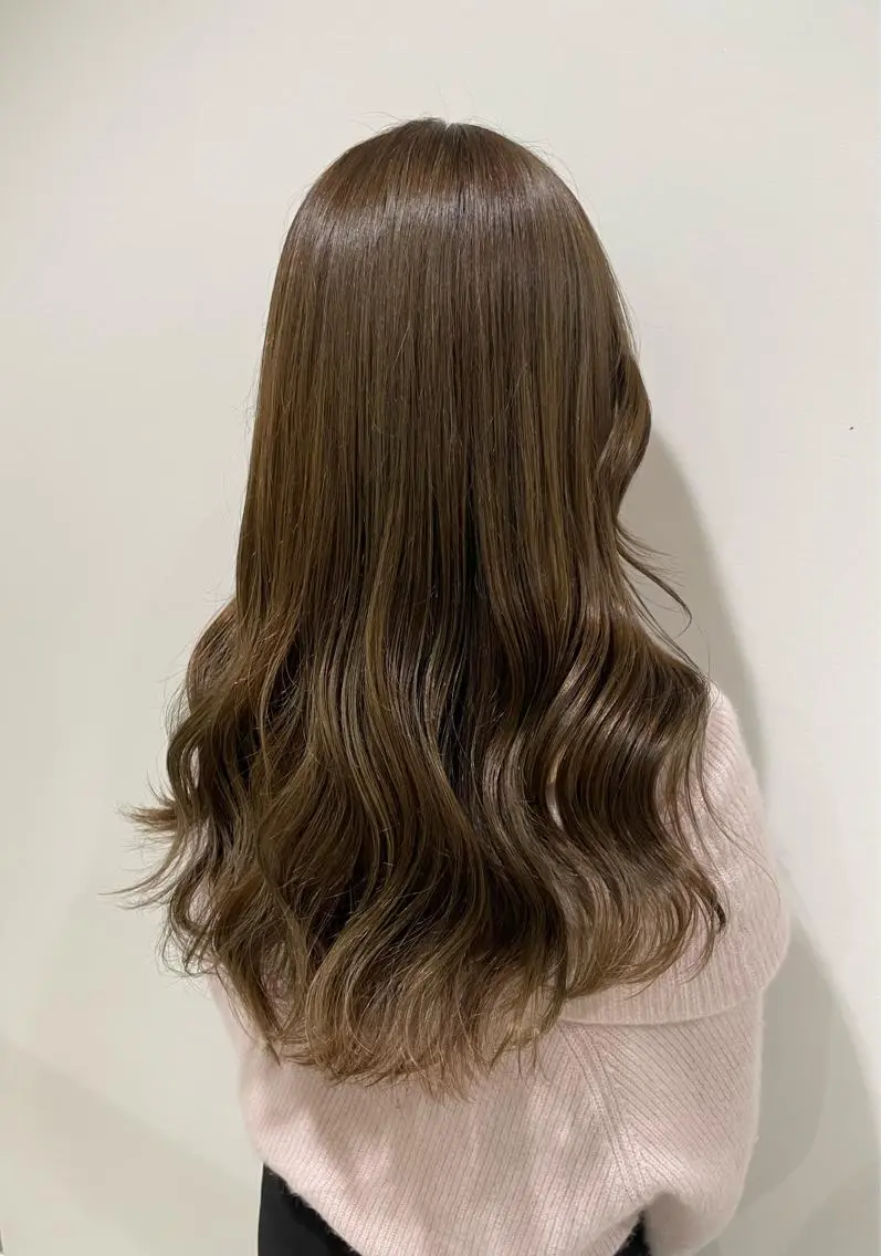 ロング カラー ヘアカラー トリートメント 青沼夏未/オリーブ/ 寒色カラーのヘアスタイル