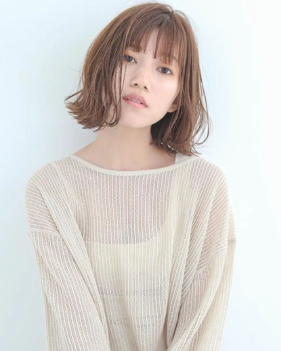 ショート カラー ボブ 外ハネヘア カット ヘアカラー ✨ブリーチなし透明感 カラー✨ゆりかのヘアスタイル