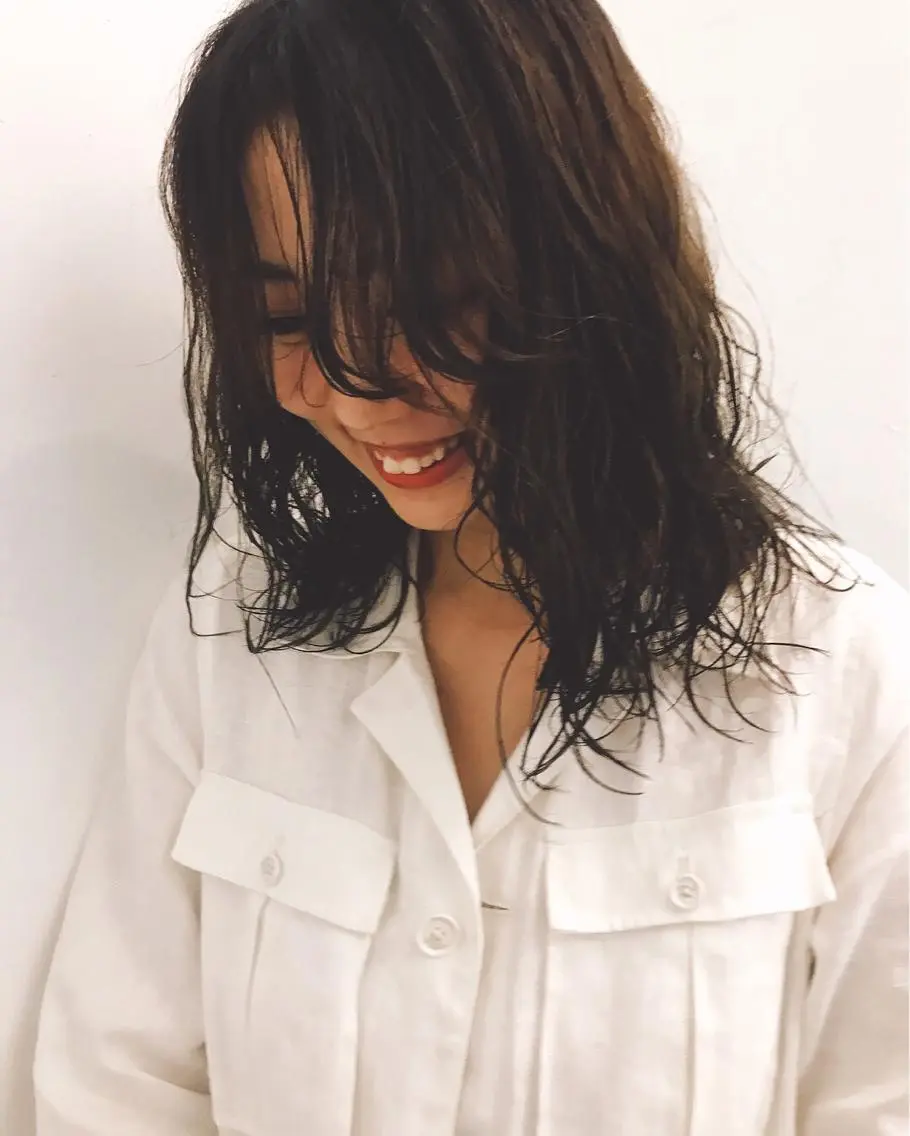パーマ 💓パーマ，💗 レイヤーカットのヘアスタイル