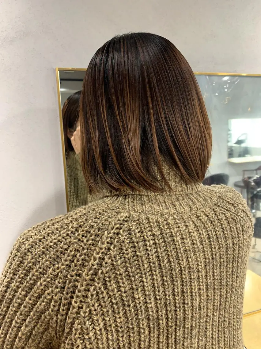 カラー カット ヘアカラー パーマ ボブパーマコテ巻き風 パーマNo1深江秀平のヘアスタイル