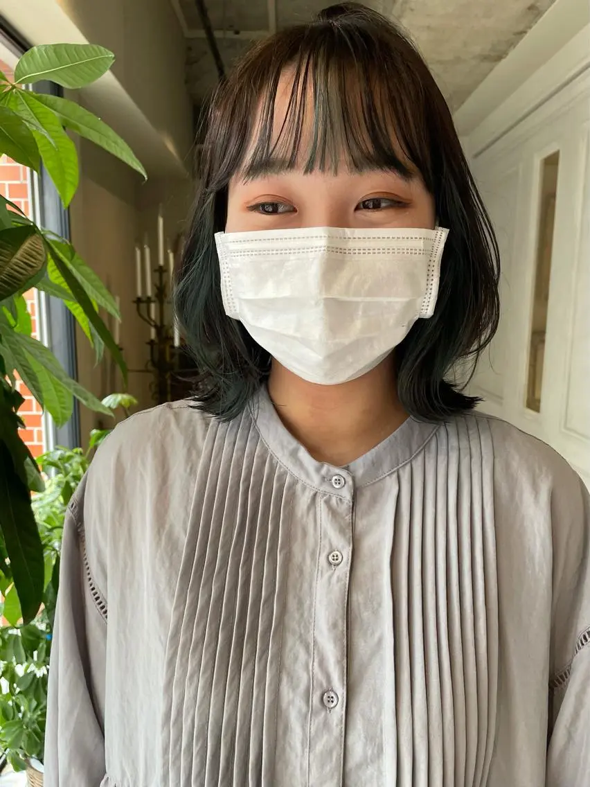 ミディアム カラー ベージュカラー インナーカラー オリーブベージュ ベージュ🤎透明感 カラー🤎anriのヘアスタイル
