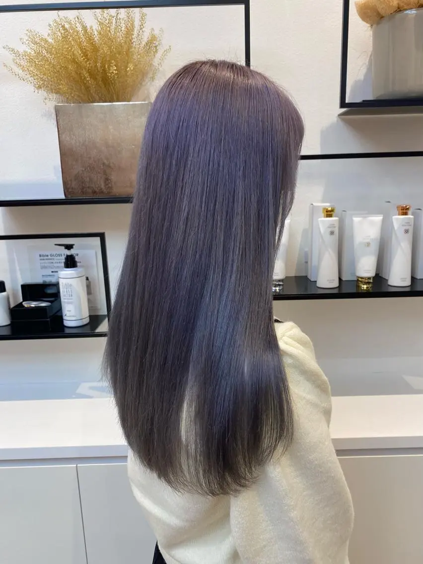 ロング カラー ラベンダーカラー ヘアカラー 荒谷 薫のヘアスタイル