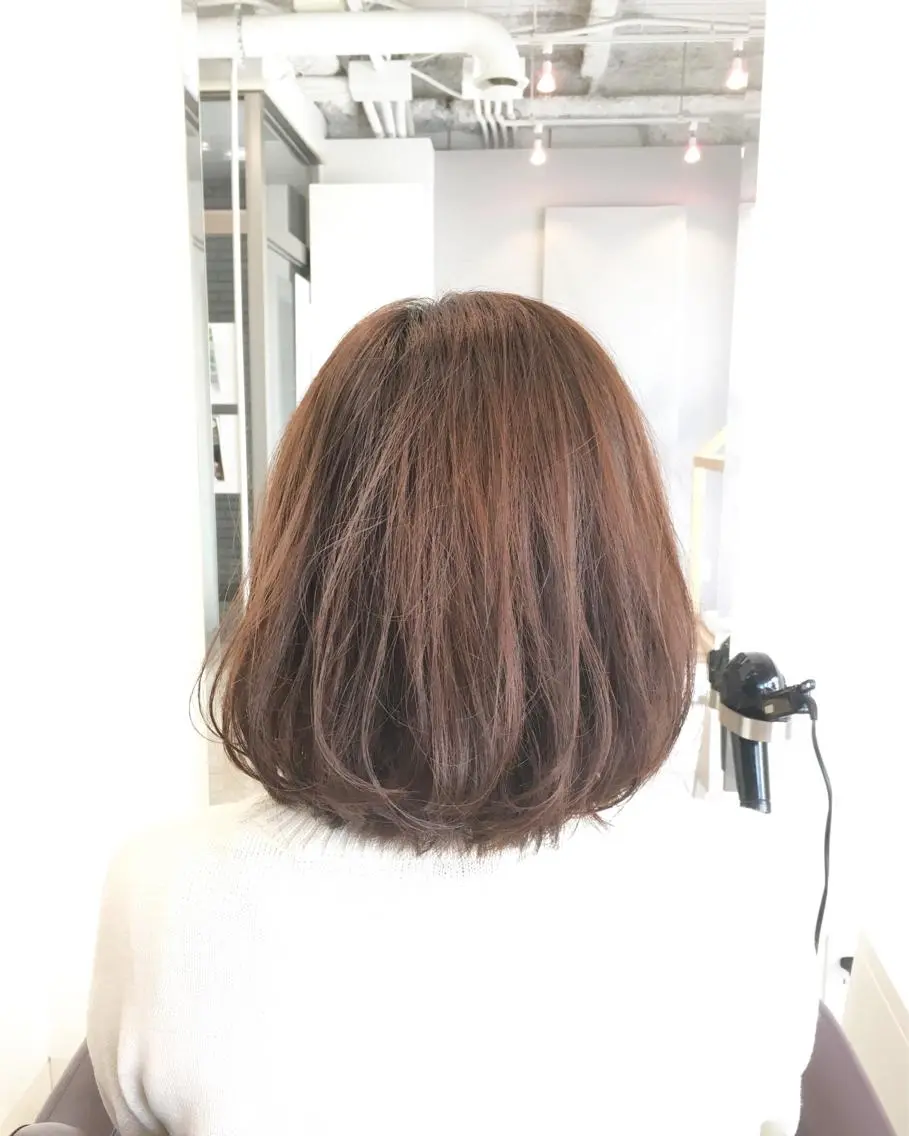 ショート カラー ワンレンボブ ブラウンカラー ボブ 中村 よしひでのヘアスタイル