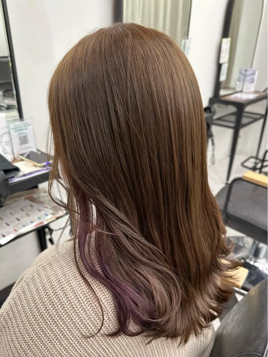 ロング カラー パーマ ヘアアレンジ メンズ キッズ ネイル マツエク・マツパ アイブロウ mona/ ストレートスタイル✨のヘアスタイル