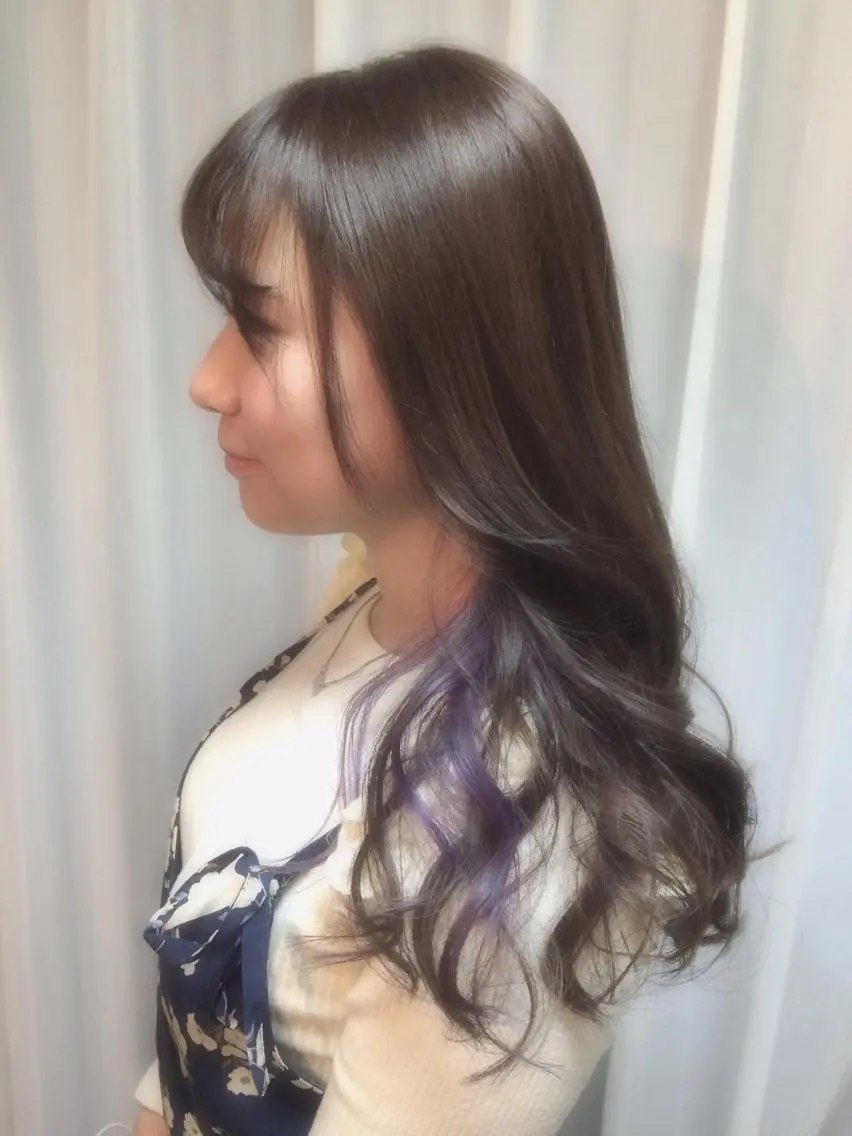 ミディアム セミロング ロング カラー パーマ ヘアアレンジ グレージュ ラベンダーカラー ラベンダーグレージュ ラベンダーグレー パープルカラー 縮毛矯正/美髪 髪質改善/石田幸輔のヘアスタイル