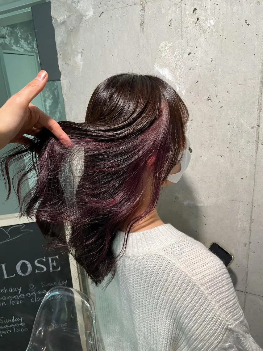 ロング カラー インナーカラー ラベンダーカラー ラベンダーピンク ピンクカラー ベージュカラー💖 やすひろのヘアスタイル