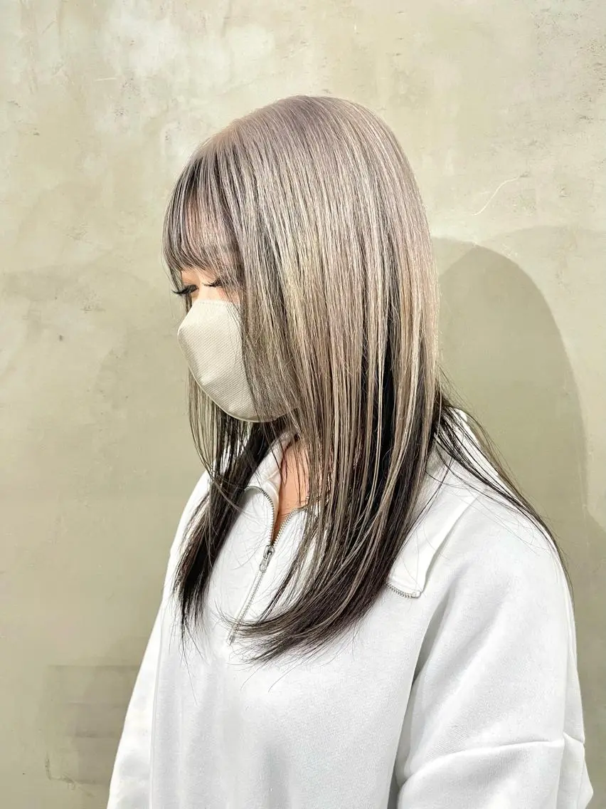 ミディアム カラー ハッシュカット/ハイ トーン/HIROKIのヘアスタイル