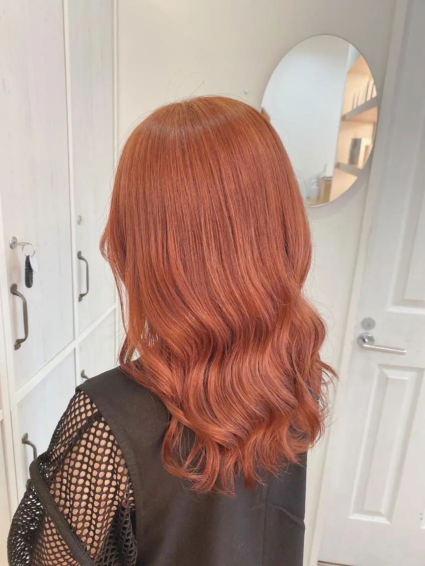 ロング オレンジブラウン カット ヘアカラー トリートメント 【Zina札幌大通】 店長　福間 和也のヘアスタイル