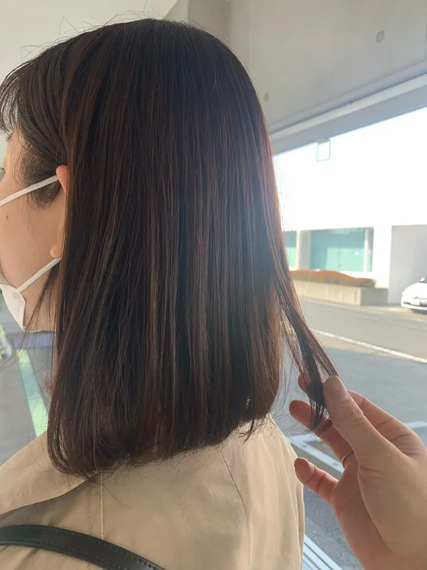 ミディアム おせ ちさとのヘアスタイル