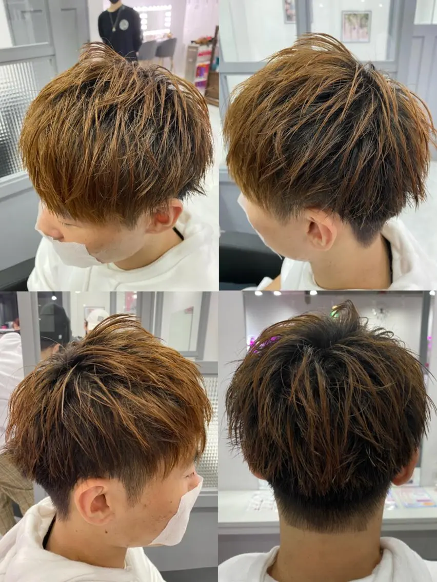 ショート カラー パーマ ヘアアレンジ メンズ 🔥メンズパーマ 特化 渡辺一翔のヘアスタイル
